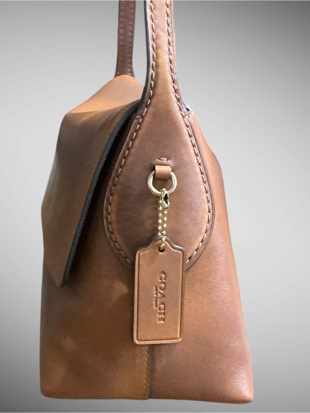 Coach Chelsea 30 Loved Leather Shoulder Bag Brown Pushlock NWT CEN58 - Picture 8 of 16